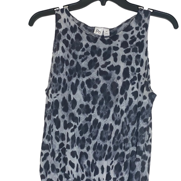 PO Tops - PO Animal Print Stretchy Sleeveless Ruched Sides Top Size M - HSH 1160